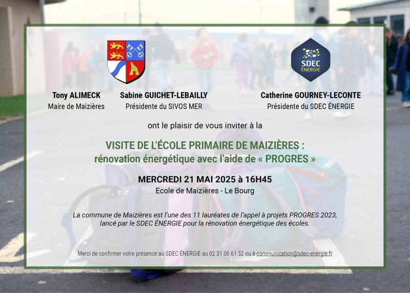 [RÉNOVATION ÉNERGÉTIQUE] MAIZIERES : visite de l'école rénovée avec l'aide de PROGRES le 21 mai 2025