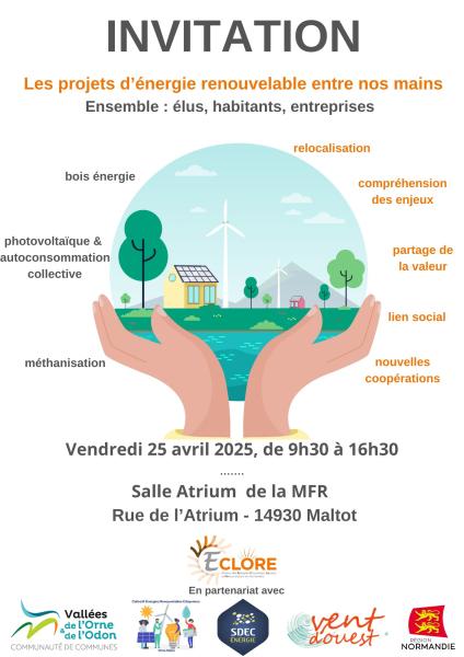 [ÉVÉNEMENT] Le SDEC ÉNERGIE, partenaire de la Journée ECLORE dédiée aux projets d'énergie renouvelable le jeudi 25 avril 2025 à Maltot
