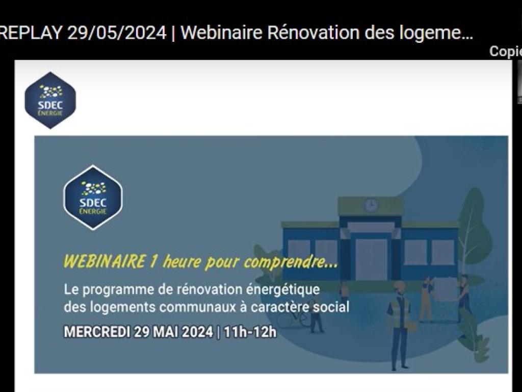 [REPLAY] 29/05 - Webinaire Rénovation énergétique des logements communaux à caractère social