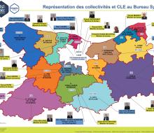 Cartographie : représentation des collectivités et CLE au Bureau syndical (MAJ Janvier 2024))