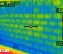 Résultat caméra infrarouge : défauts d'isolation