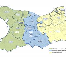 Carte marchés travaux de raccordement SDEC ÉNERGIE 2022-2025