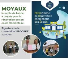 [ÉVÉNEMENT] 22/06 - MOYAUX: signature de la convention PROGRES pour la rénovation énergétique de l'école le 22 juin 2023