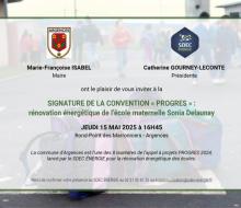 [RÉNOVATION ÉNERGÉTIQUE] ARGENCES : signature de la convention PROGRES rénovation énergétique de l'école le 15 mai 2025