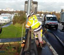 Eclairage public travaux viaduc de Calix Caen