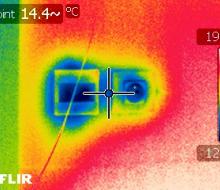Résultat caméra infrarouge : problèmes d'étanchéité à l'air