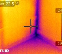 Résultat caméra infrarouge : ponts thermiques